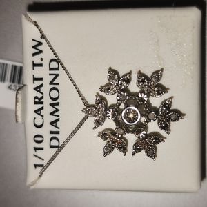 1/10 Carat T.W. Diamond Snowflake necklace - Diamond Holiday Collection